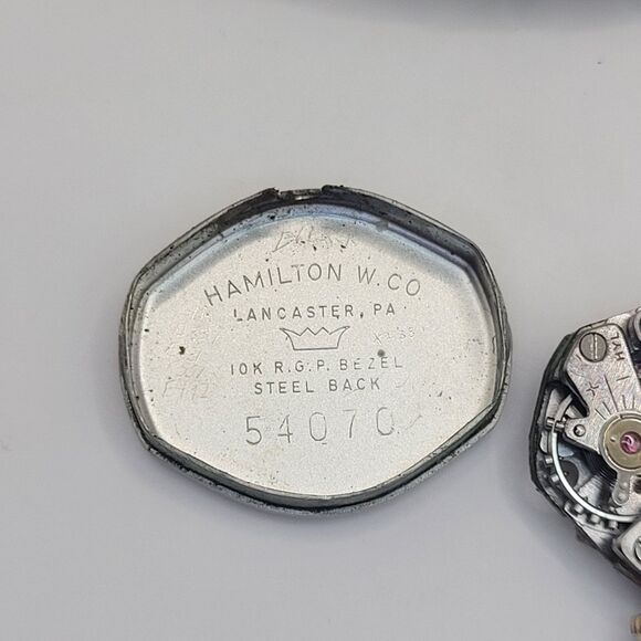 Vintage Hamilton 10k RGP Bezel GF Band Mechanical 17 Jewels Watch - For Parts - Picture 5 of 6